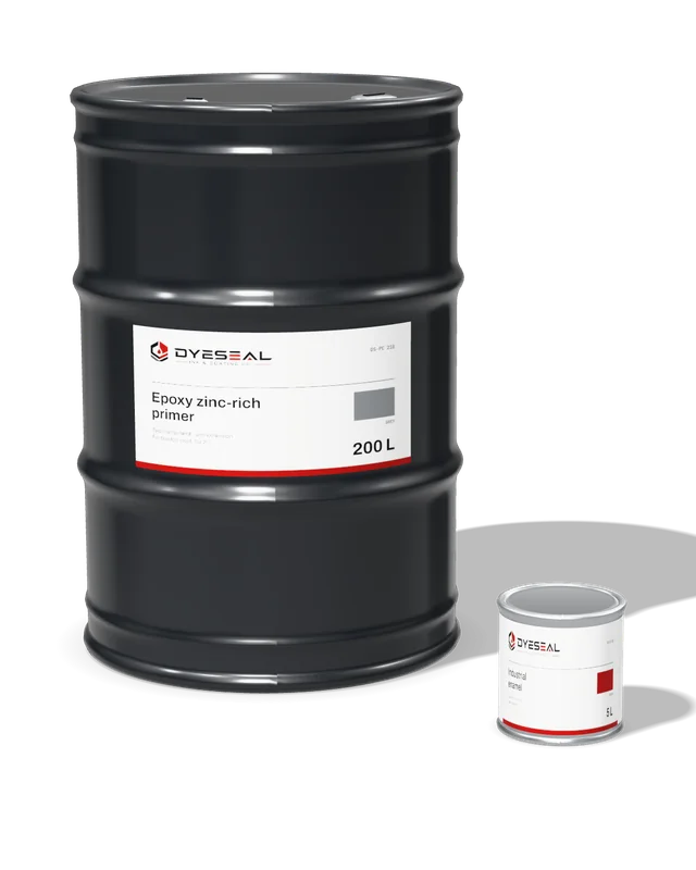 Drum of primer with a 5 litre tin
